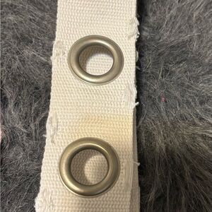 White Canvas Belt with Silver Grommets